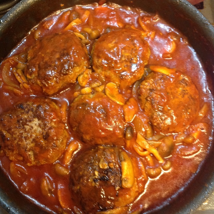 煮込みハンバーグ トマトソース レシピ 作り方 By あぽちょふ 楽天レシピ